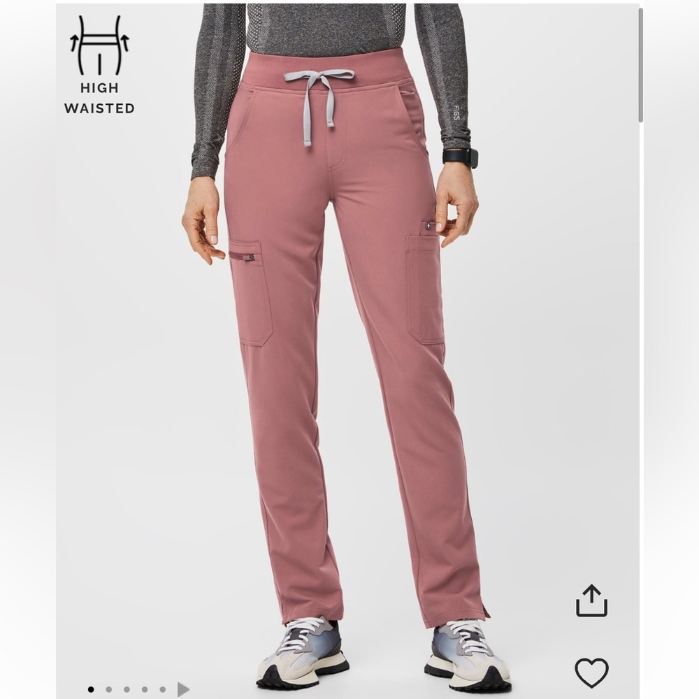 FIGS high waist Yola Skinny Scrub Bottoms in MAUVE